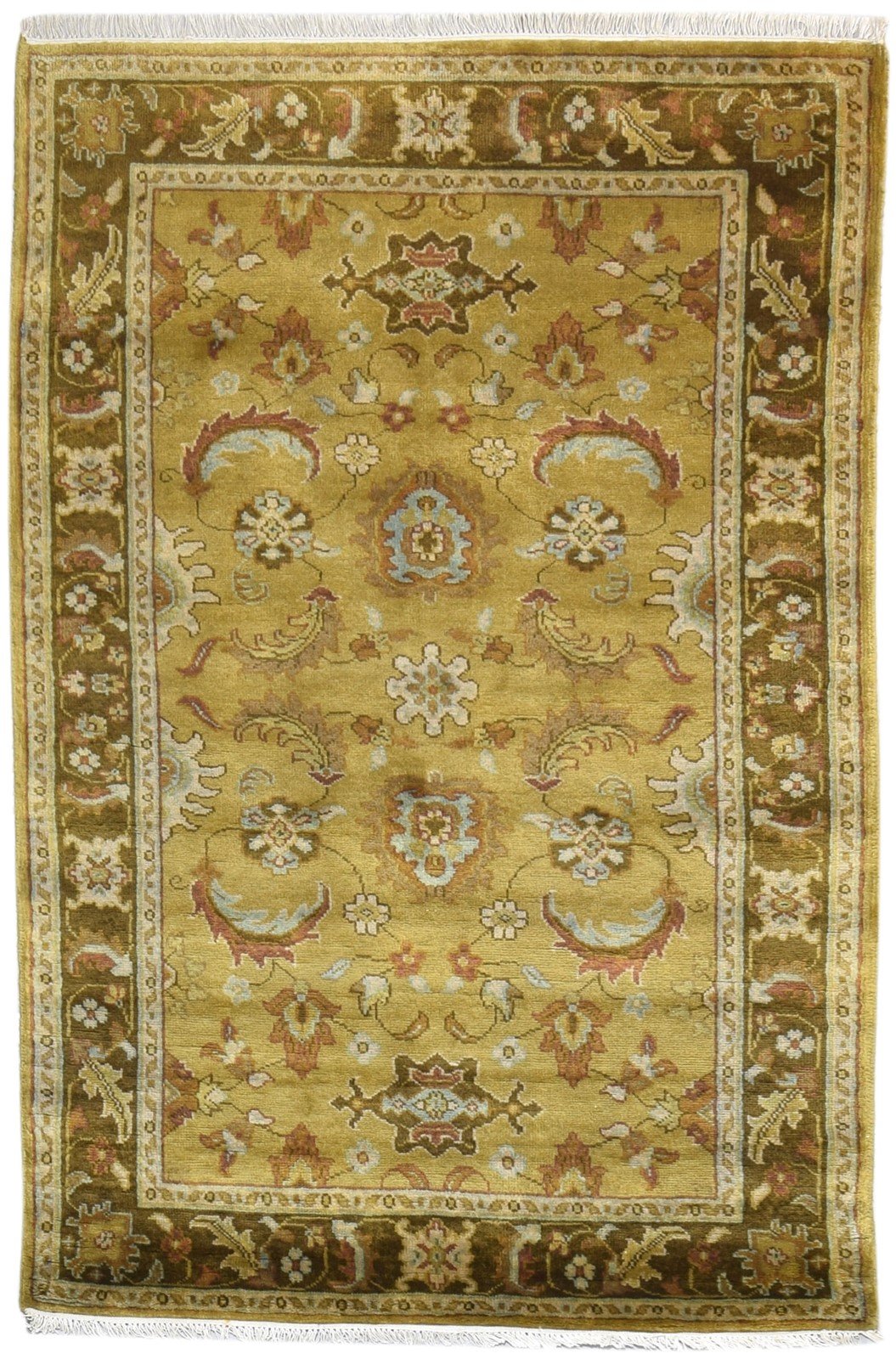 Brown Wool Rug 4' X 5' Persian Hand Knotted Oushak Oriental Room Size Carpet   7865108398229