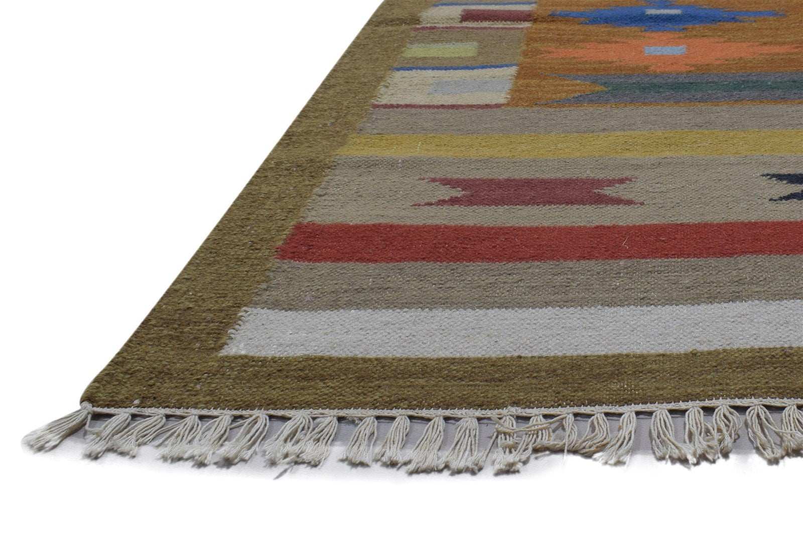 Brown Wool Rug 4' X 6' Persian Dhurrie Oriental Tribal Room Size Carpet   7864349982869