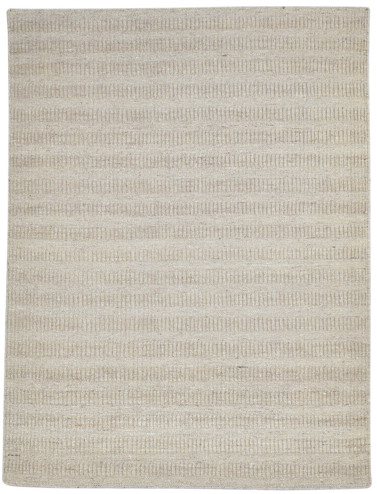 Tabina Brown Wool Rug 5' X 7' Modern Hand Woven Scandinavian Striped   7864793170069