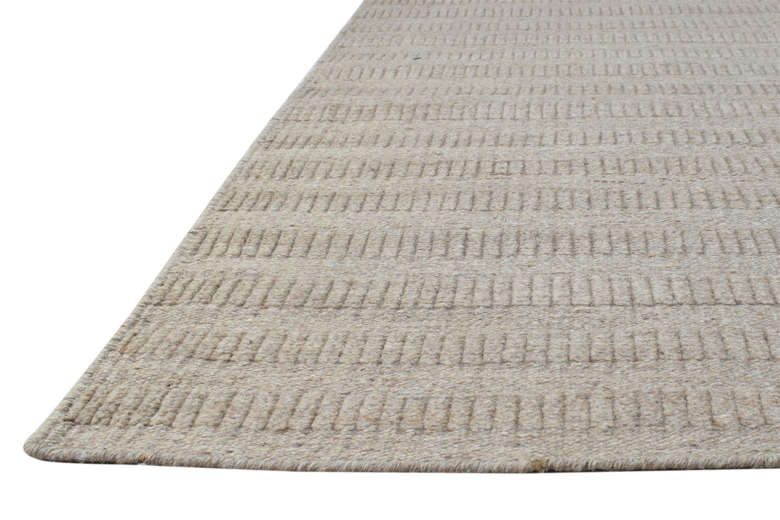 Tabina Brown Wool Rug 5' X 7' Modern Hand Woven Scandinavian Striped   7864793170069