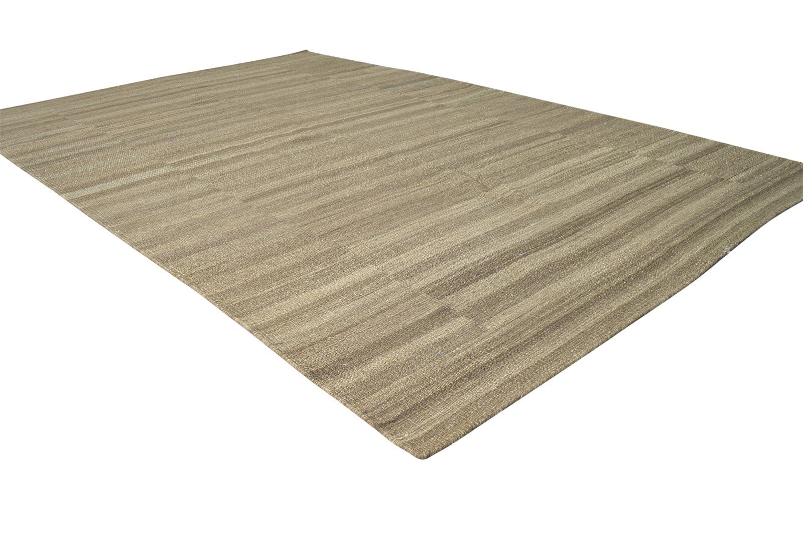 Easter Brown Wool Rug 5' X 8' Modern Dhurrie Scandinavian Striped   7865170296981