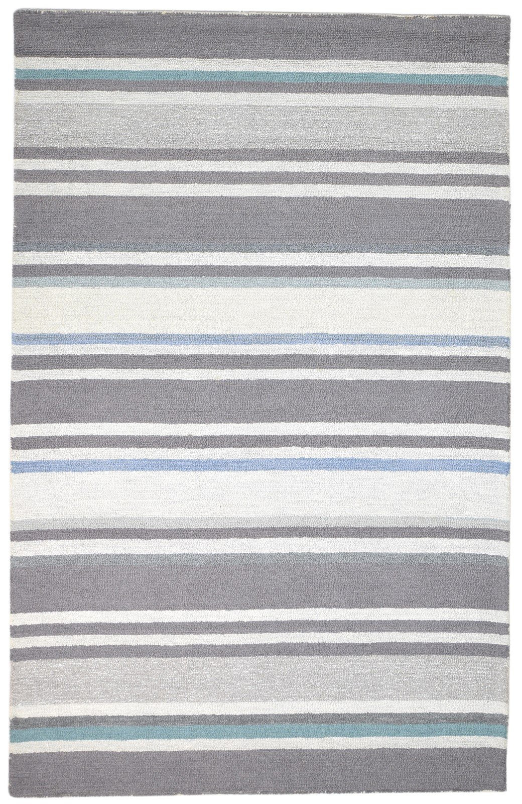 Brown Wool Rug 5' X 8' Modern Hand Tufted Scandinavian Striped Room Size Carpet   7864095572117