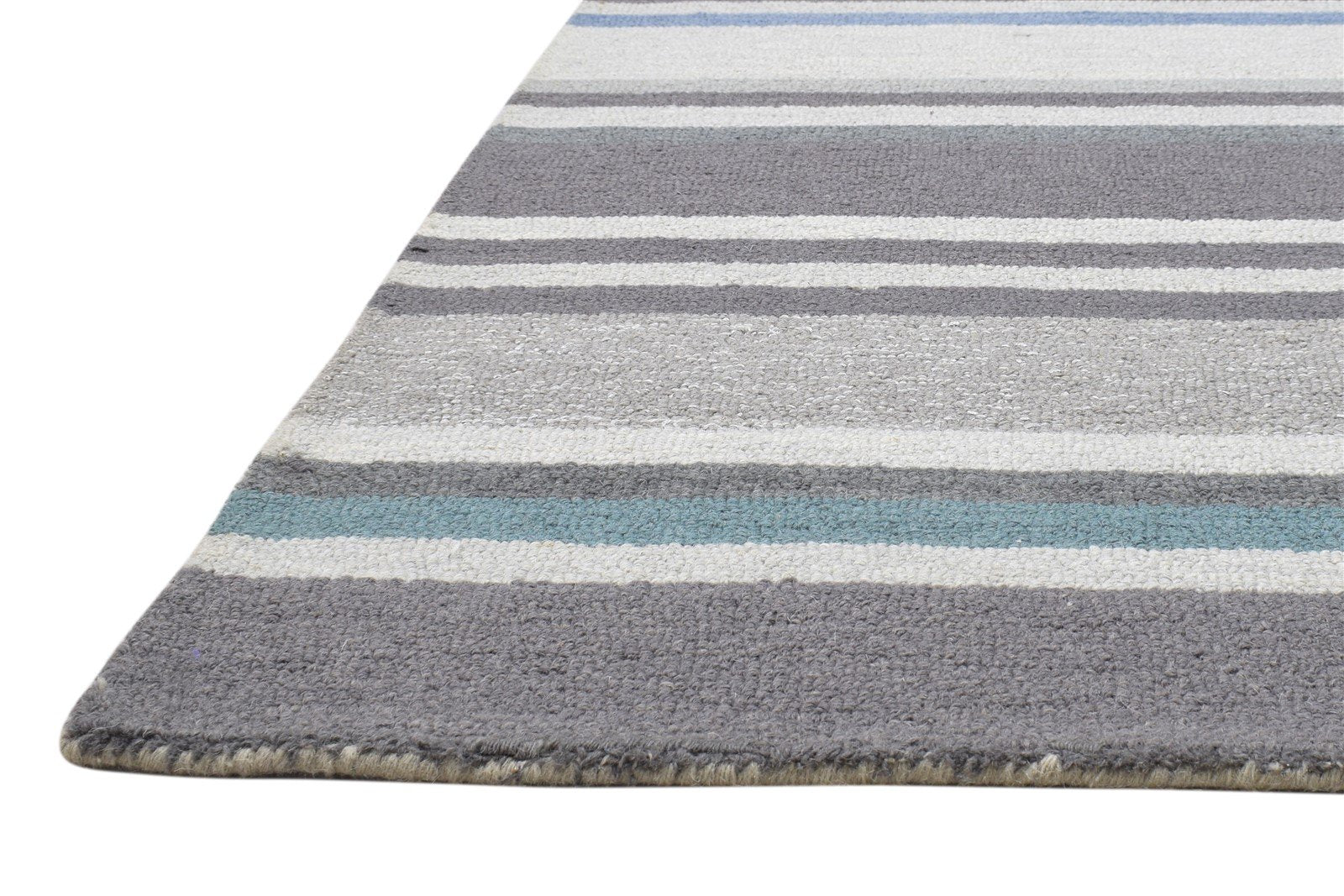 Brown Wool Rug 5' X 8' Modern Hand Tufted Scandinavian Striped Room Size Carpet   7864095572117