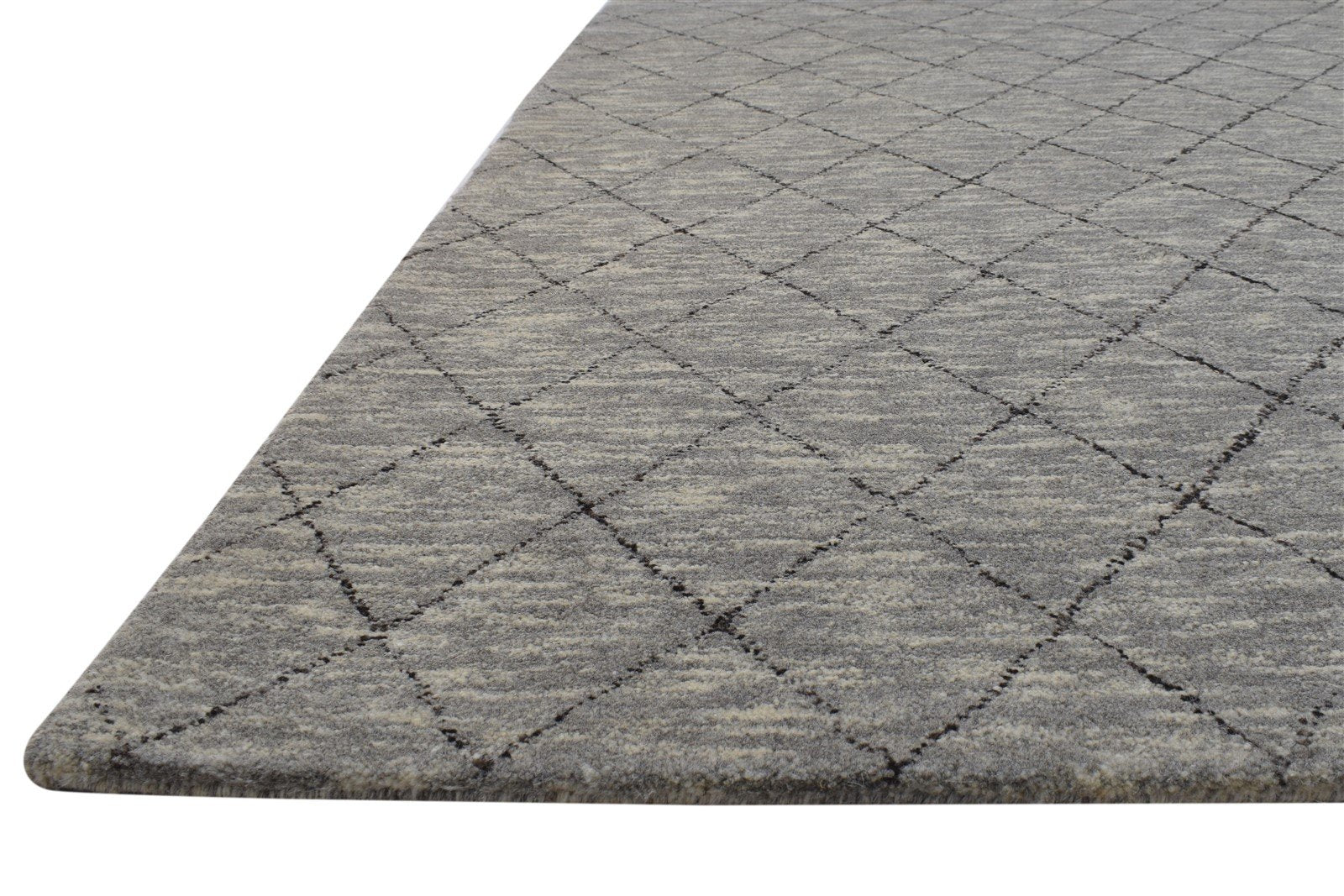 Melissa Brown Wool Rug 5' X 8' Modern Hand Woven Moroccan Diamond   7864163729557