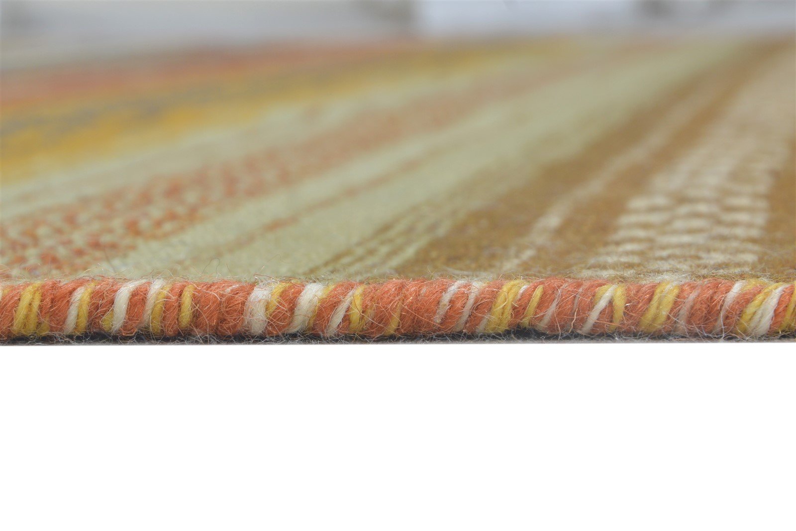 Lind Brown Wool Rug 6' X 10' Modern Dhurrie Bohemian Striped   7865022709909