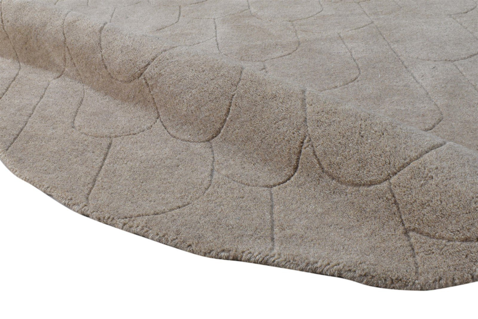 Brown Wool Rug 6X6 Modern Hand Tufted Scandinavian Geometric Room Size Carpet   7865145393301
