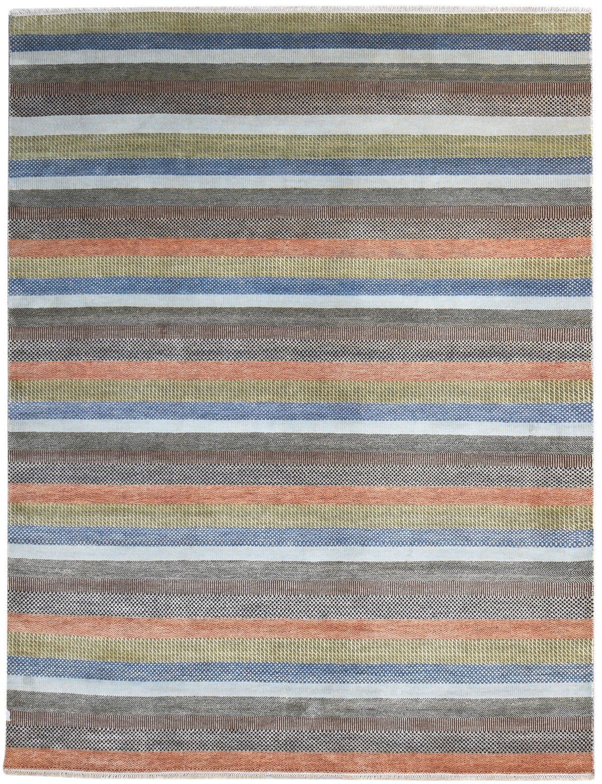 Brown Wool Rug 8' X 10' Modern Hand Knotted Agra Grass Trellis Large Carpet   7865149653141