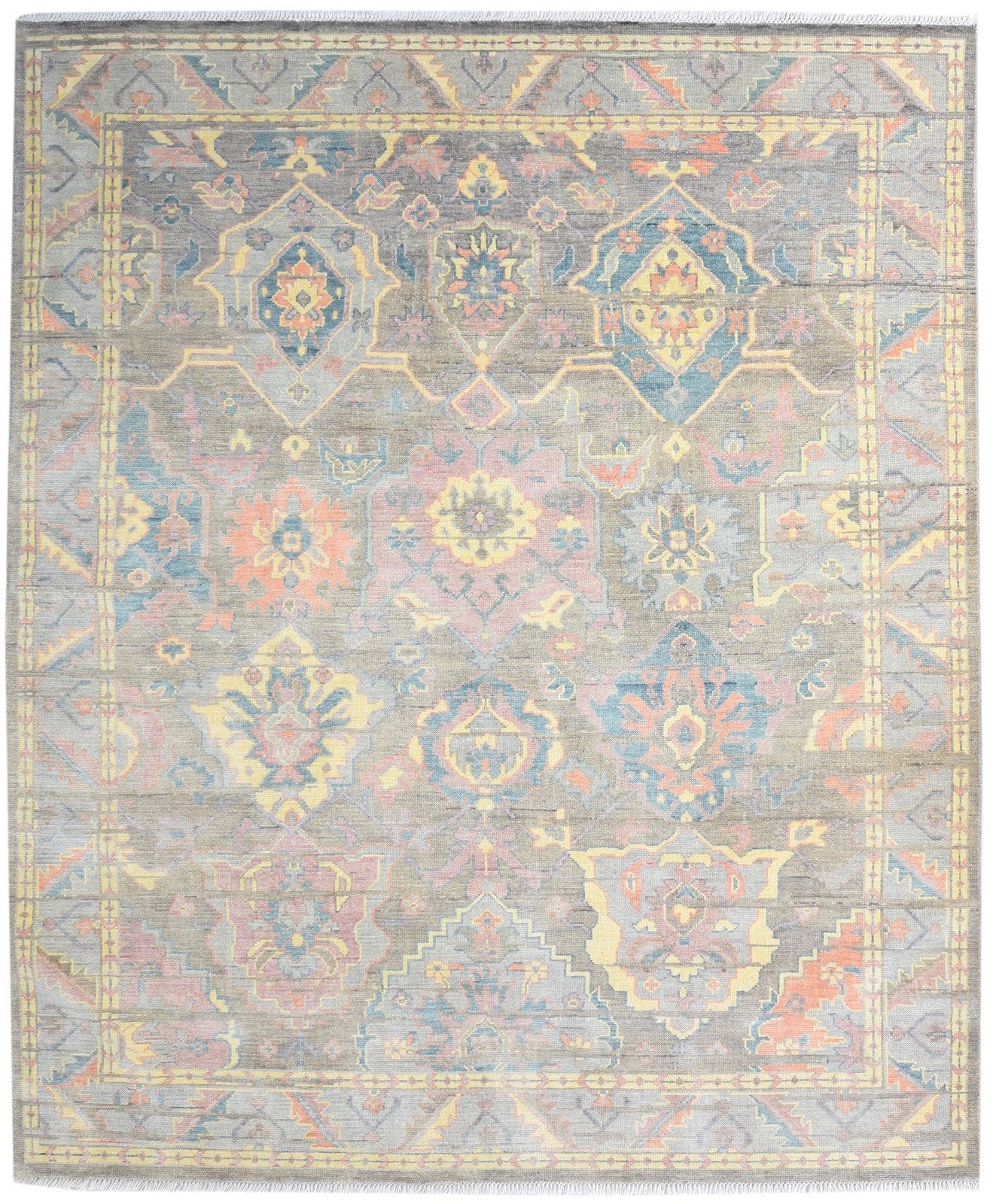 Brown Wool Rug 8' X 10' Persian Hand Knotted Oushak Oriental Large Carpet   7864625594517