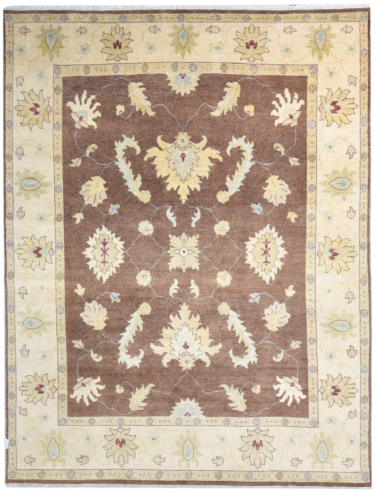 Brown Wool Rug 8' X 10' Persian Hand Knotted Oushak Oriental Large Carpet   7864599937173