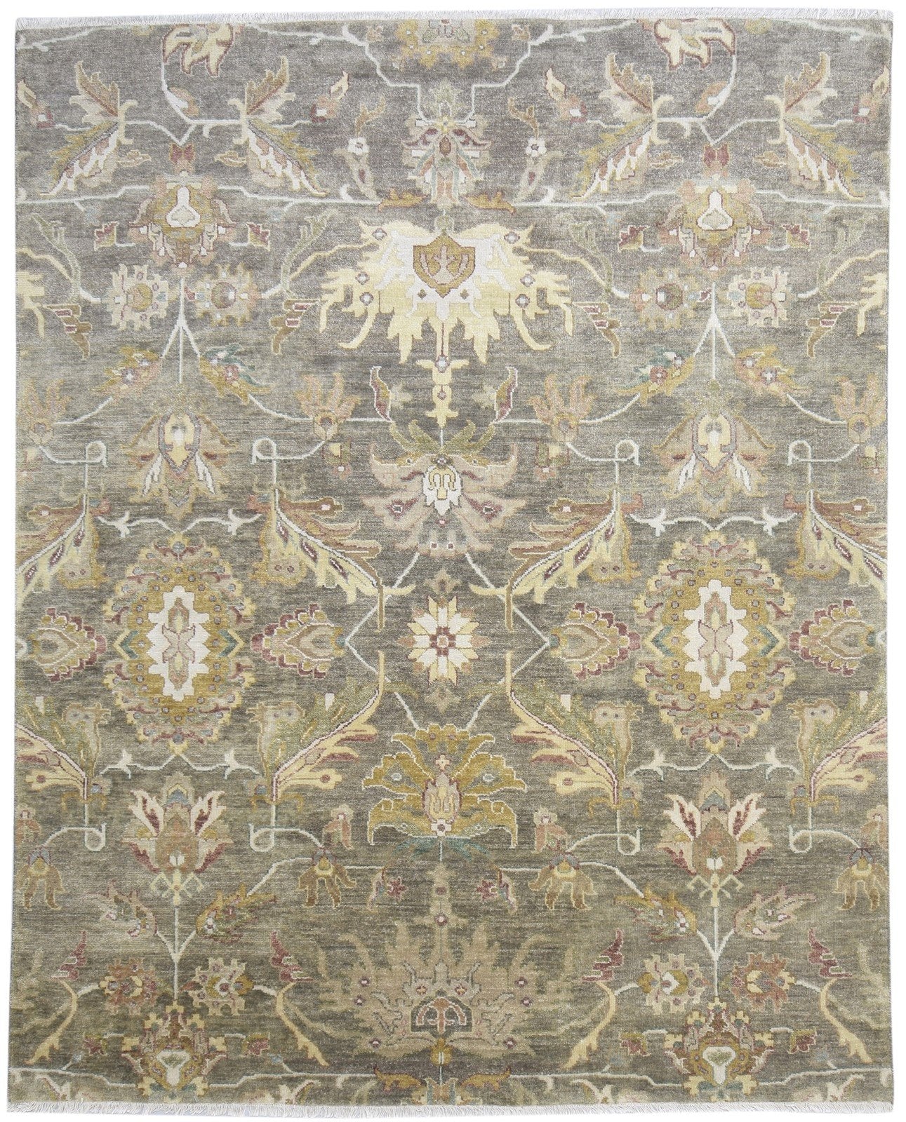 Brown Wool Rug 8' X 9' Persian Hand Knotted Oushak Oriental Large Carpet   7864495308949