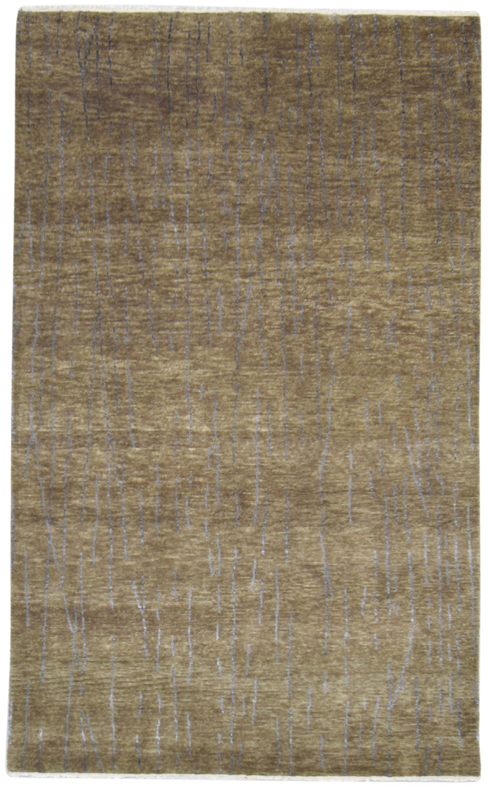 Brown Wool / Silk Rug 5X8 Modern Hand Knotted Scandinavian Abstract Room Size   7864162877589