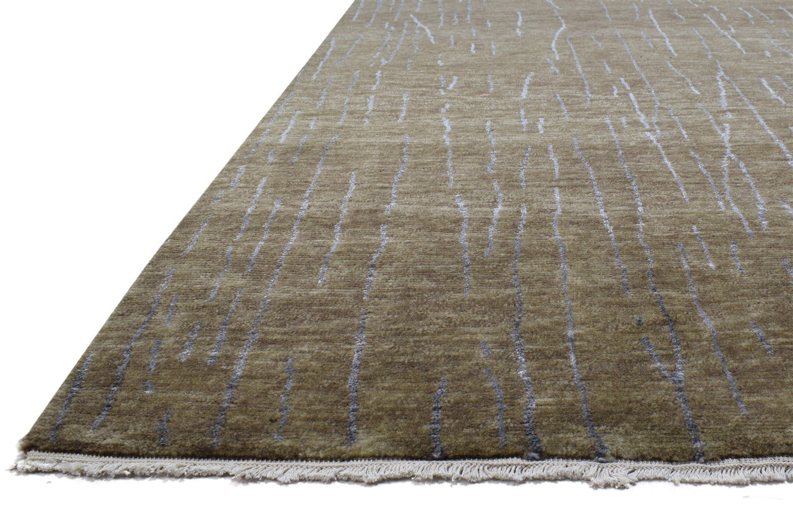 Brown Wool / Silk Rug 5X8 Modern Hand Knotted Scandinavian Abstract Room Size   7864162877589