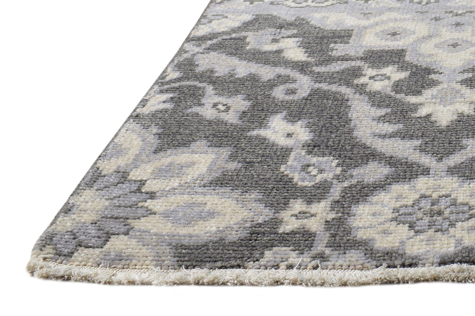 Candi 2' X 2' Rug Wool Dark Grey Persian Hand Knotted Oushak Oriental   7865158500501
