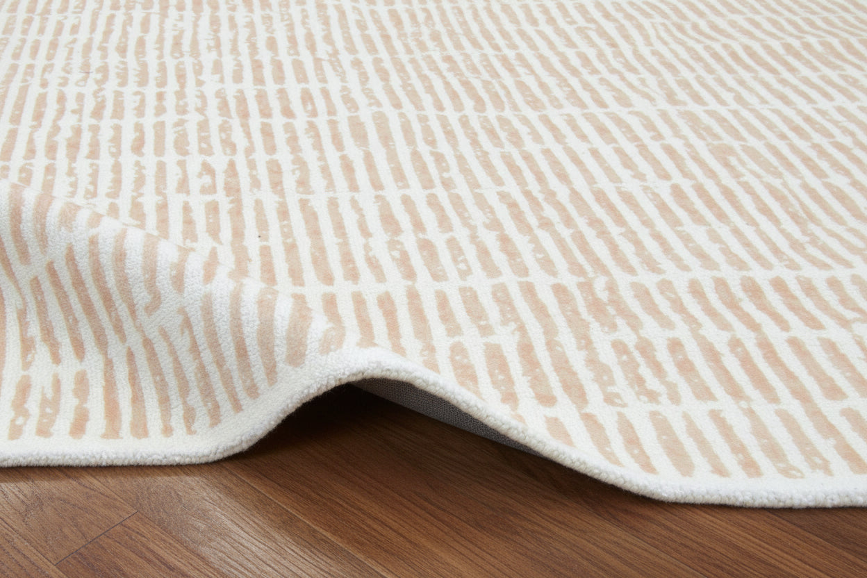 Capitola Handmade Beige Nursery Soft Rug | Modern Abstract Linear Grids Checks Area Rug   9121444888725