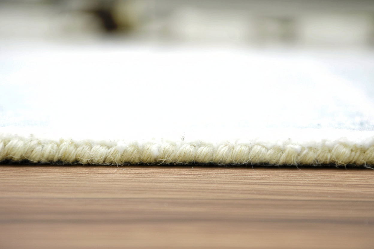 Capitola Handmade Blue Soft Rug | Modern Abstract Linear Grids Checks Area Rug   9122059026581