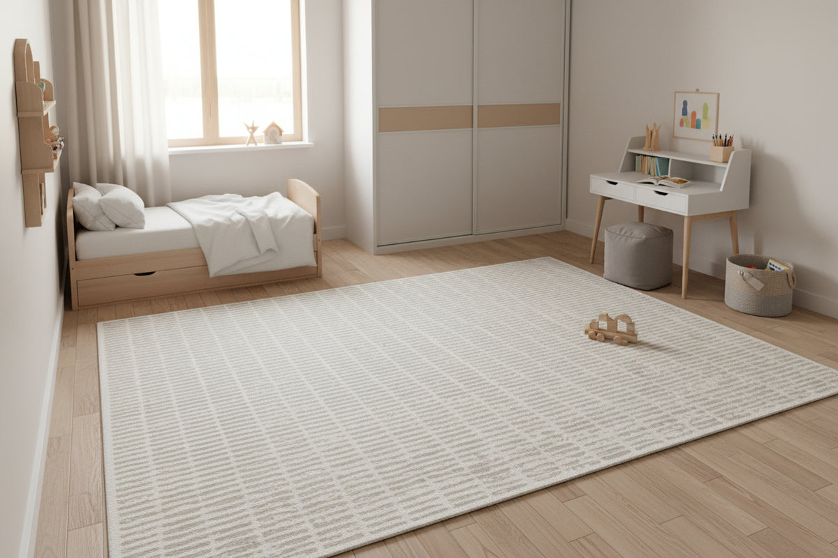 Capitolara Handmade Grey Soft Rug | Modern Abstract Linear Grids Checks Area Rug   9121454981269