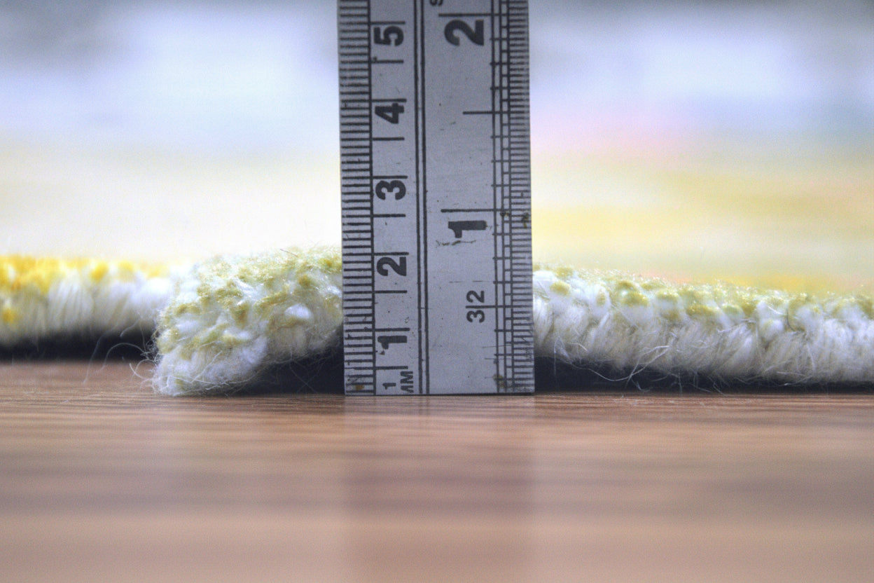 Cassia Sage Green & Multicolor Scalloped Floral Area Kids Playroom Rug   9015087005845