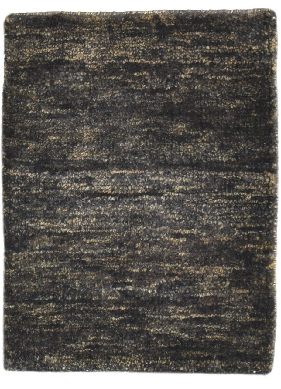Charcoal Jute Rug 2' X 3' Modern Hand Knotted Scandinavian Solid Small Carpet   7864100585621