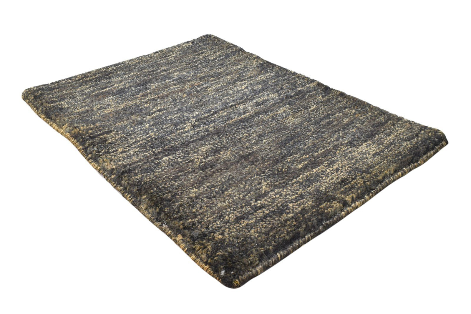 Charcoal Jute Rug 2' X 3' Modern Hand Knotted Scandinavian Solid Small Carpet   7864100585621