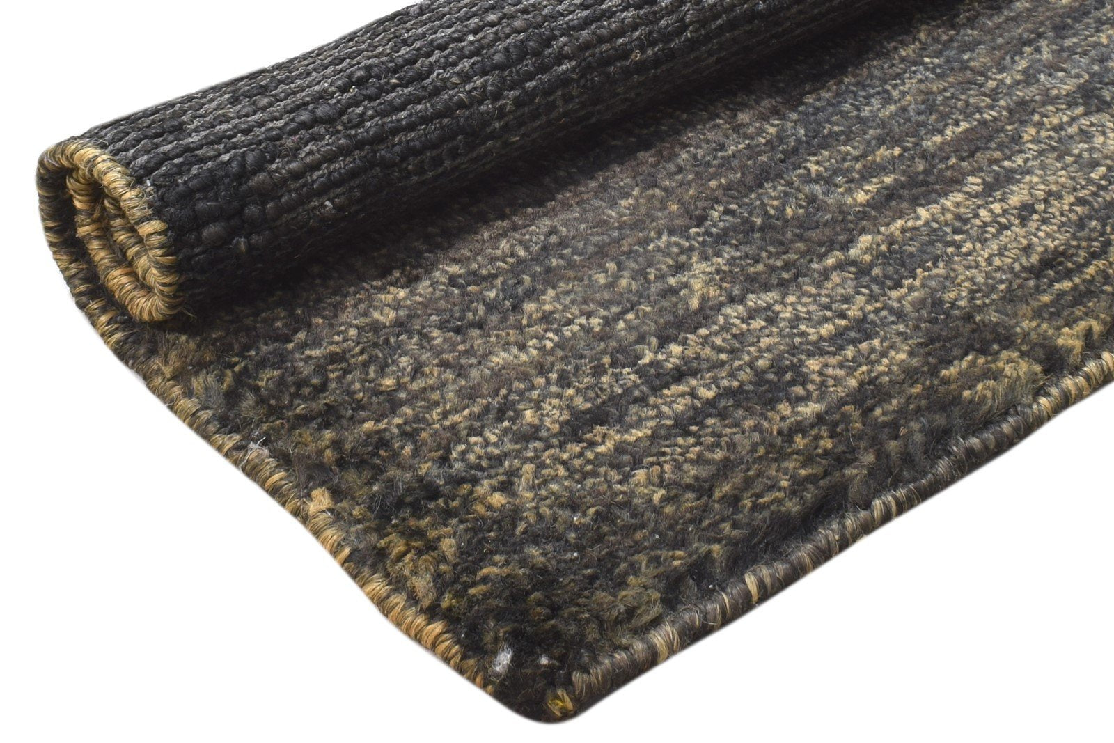 Charcoal Jute Rug 2' X 3' Modern Hand Knotted Scandinavian Solid Small Carpet   7864100585621