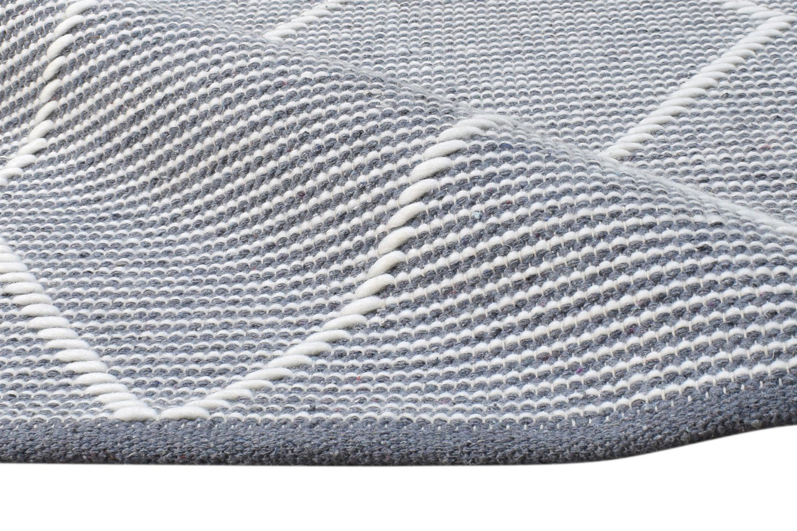 Charcoal New Zealand Wool Rug 3X4 Modern Hand Woven Scandinavian Geometric Small   7865178849429