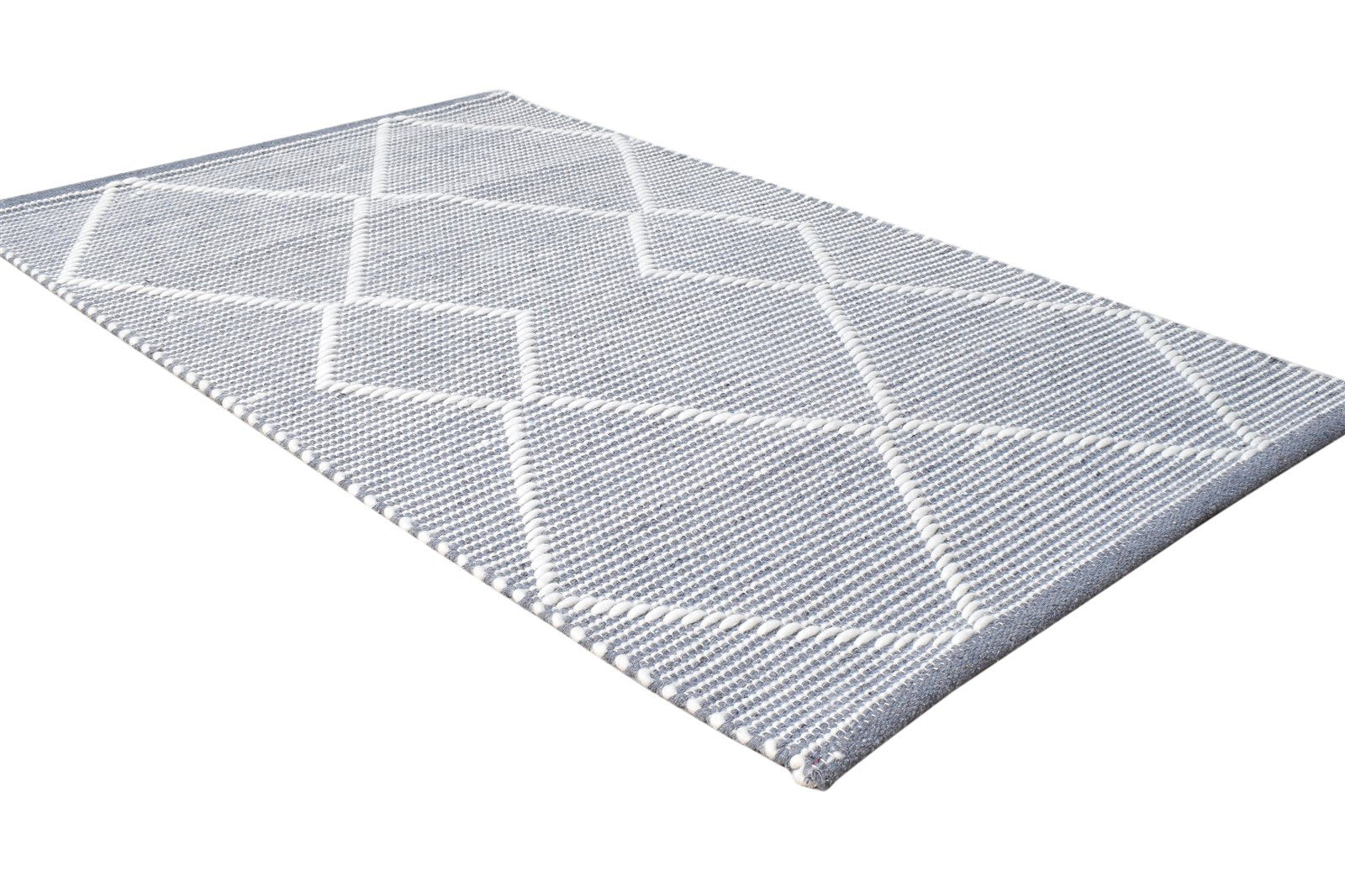 Charcoal New Zealand Wool Rug 3X4 Modern Hand Woven Scandinavian Geometric Small   7865178849429