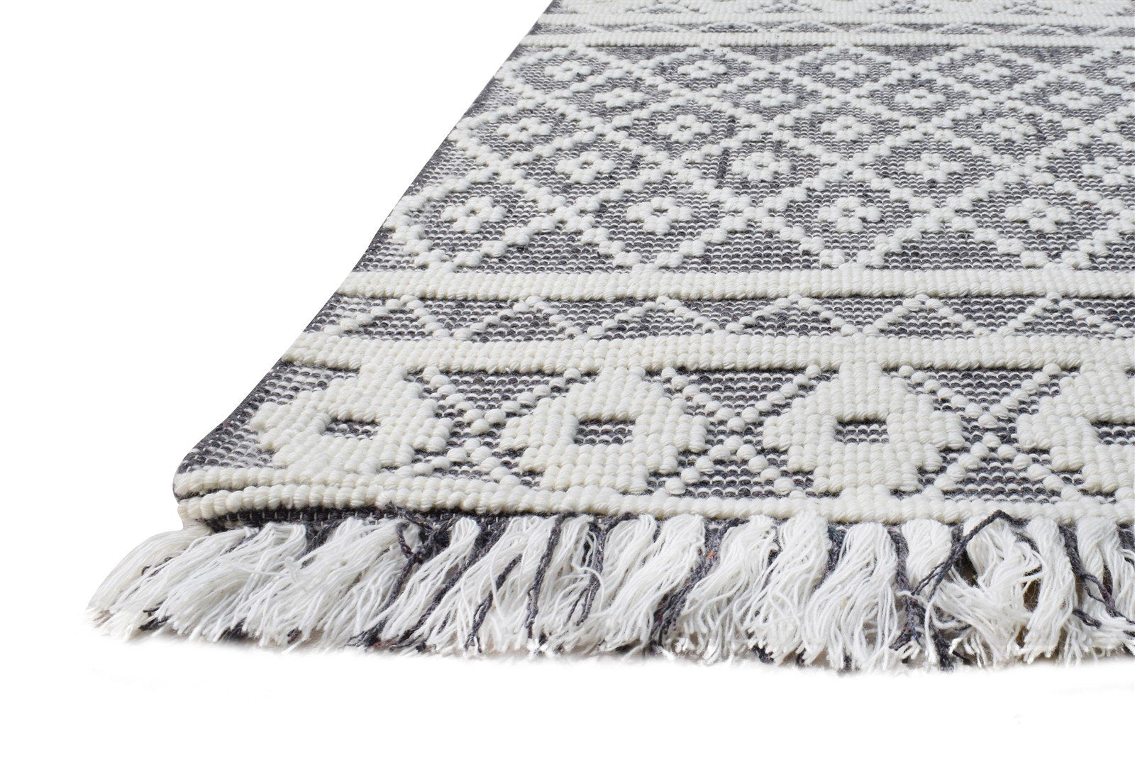 Charcoal New Zealand Wool Rug 3X5 Modern Hand Woven Scandinavian Nordic Small   7865180356757