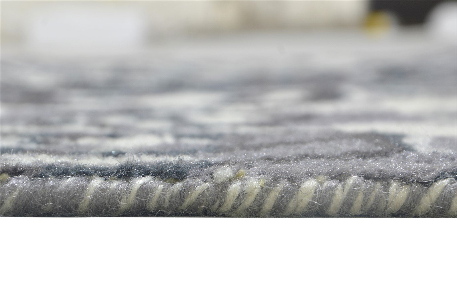 Charcoal Pet Yarn Rug 4X8 Modern Hand Knotted Moroccan Damask Room Size Runner   7864099668117