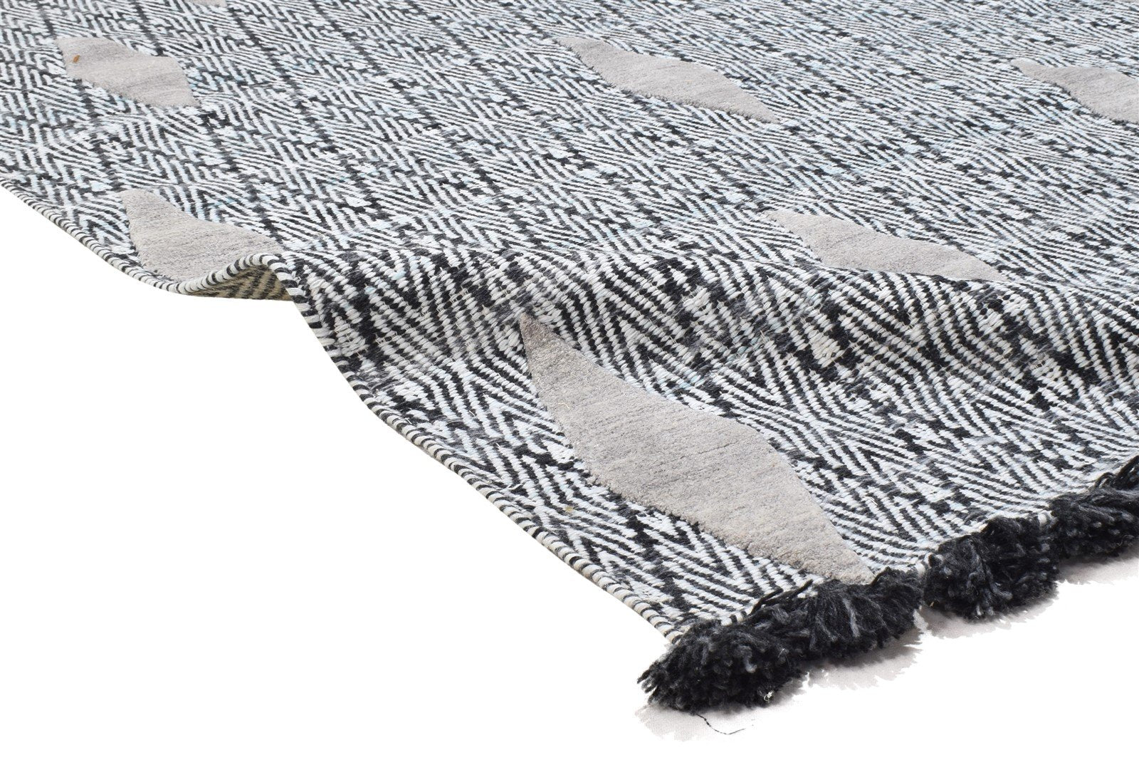 Charcoal Pet Yarn Rug 5X7 Modern Jacquard Loom Moroccan Diamond Room Size Carpet   7864231592085