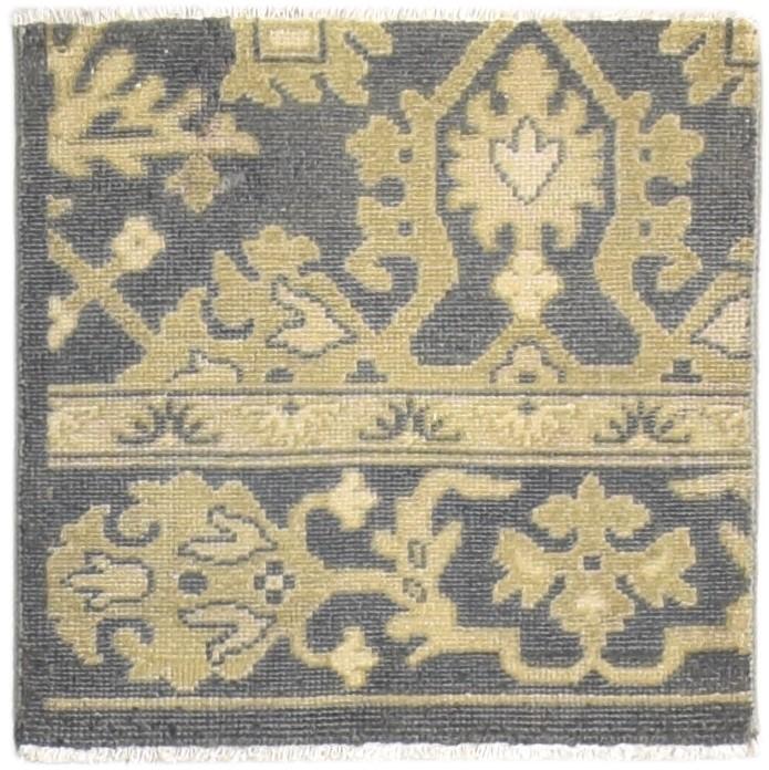 Charcoal Wool Rug 2' X 2' Persian Hand Knotted Oushak Oriental Small Carpet   7865162170517