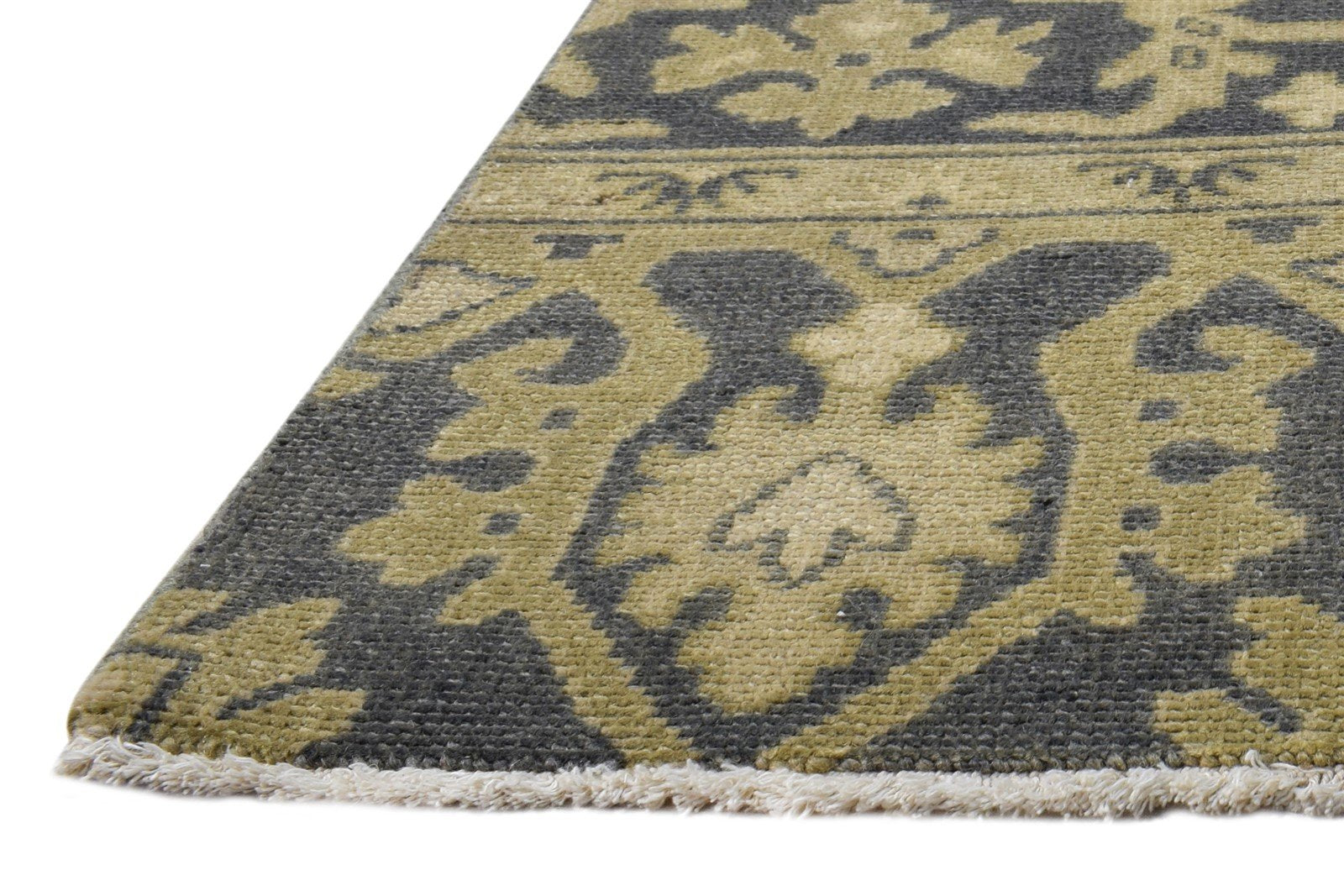 Charcoal Wool Rug 2' X 2' Persian Hand Knotted Oushak Oriental Small Carpet   7865162170517