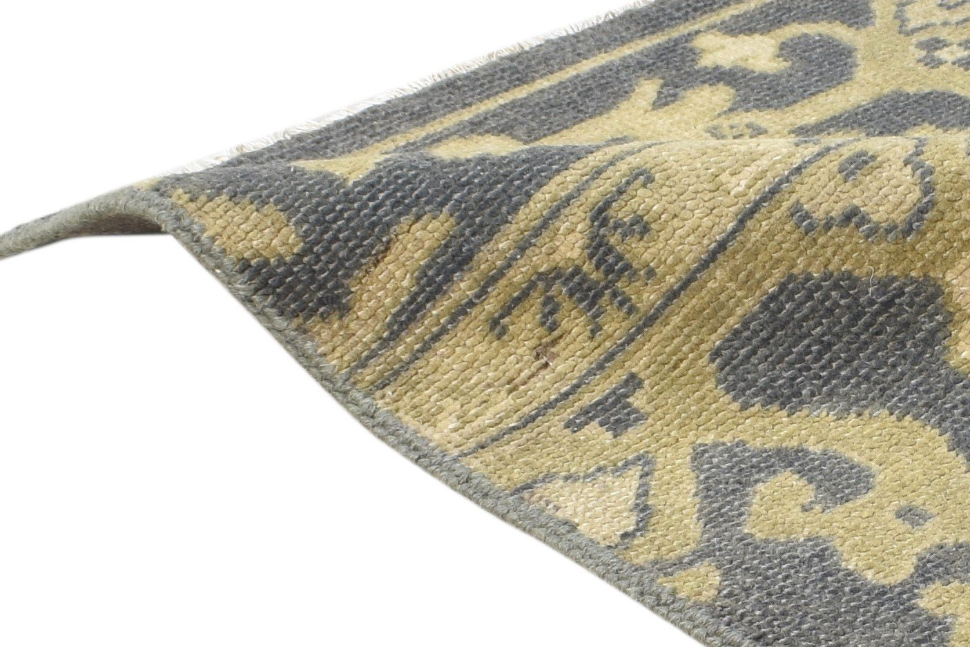 Charcoal Wool Rug 2' X 2' Persian Hand Knotted Oushak Oriental Small Carpet   7865162170517