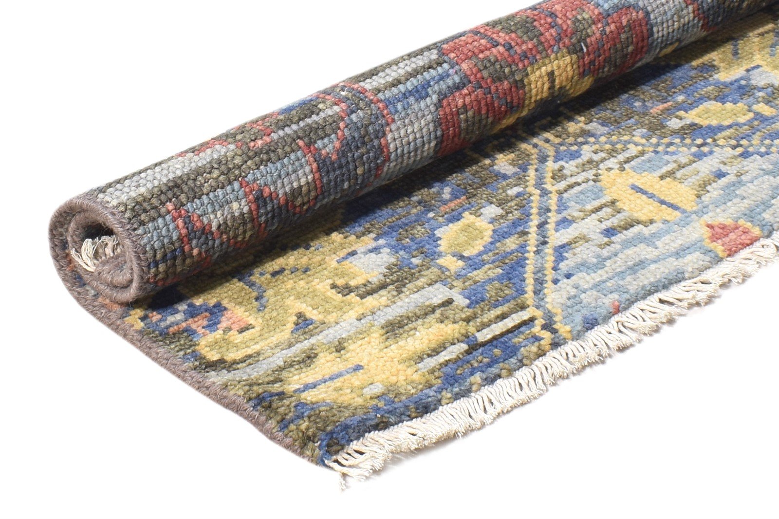 Charcoal Wool Rug 2X2 Persian Hand Knotted Heriz-Indian Oriental Small Carpet   7864927813781