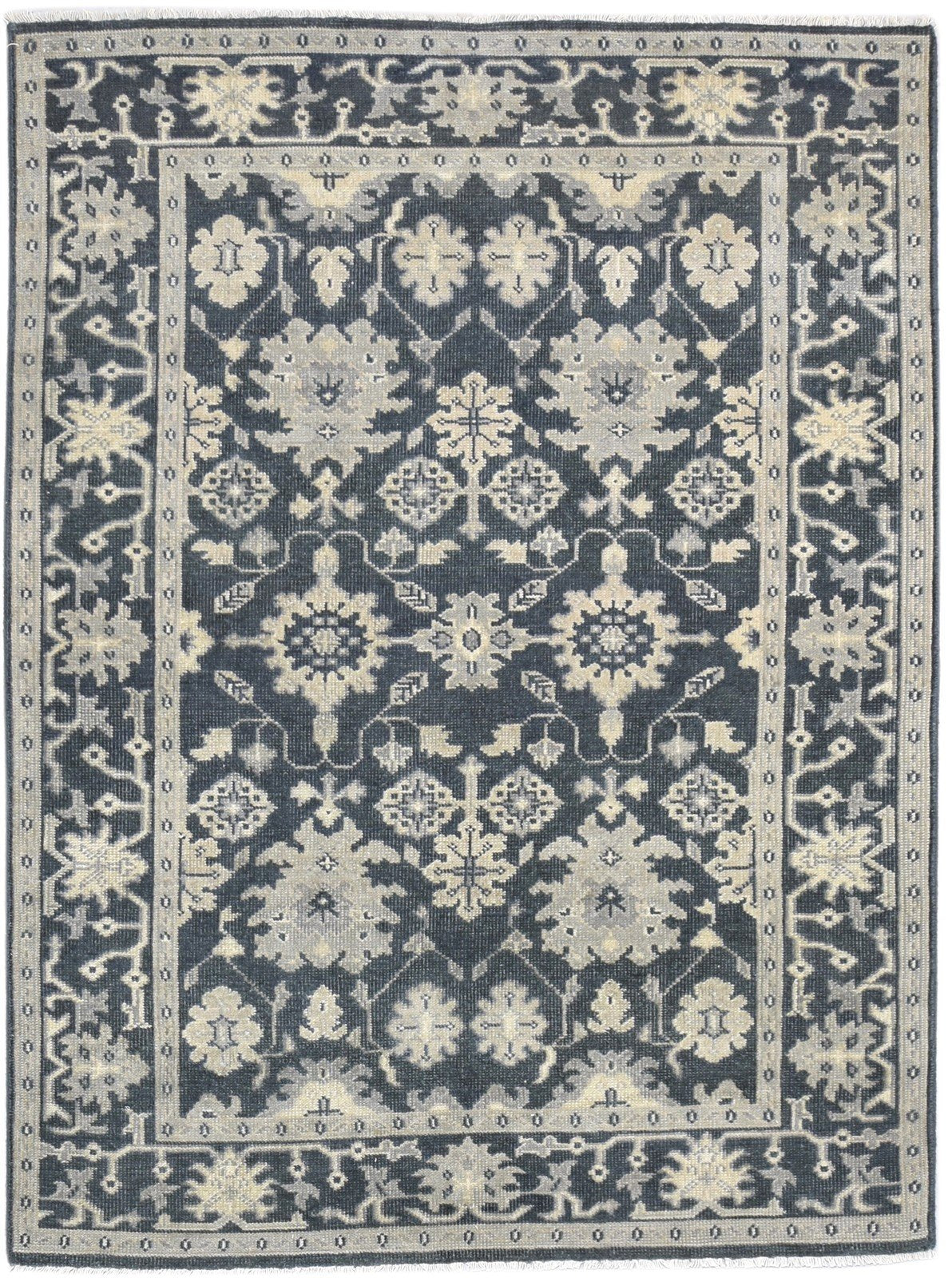 Charcoal Wool Rug 5' X 7' Persian Hand Knotted Oushak Oriental Room Size Carpet   7864103731349