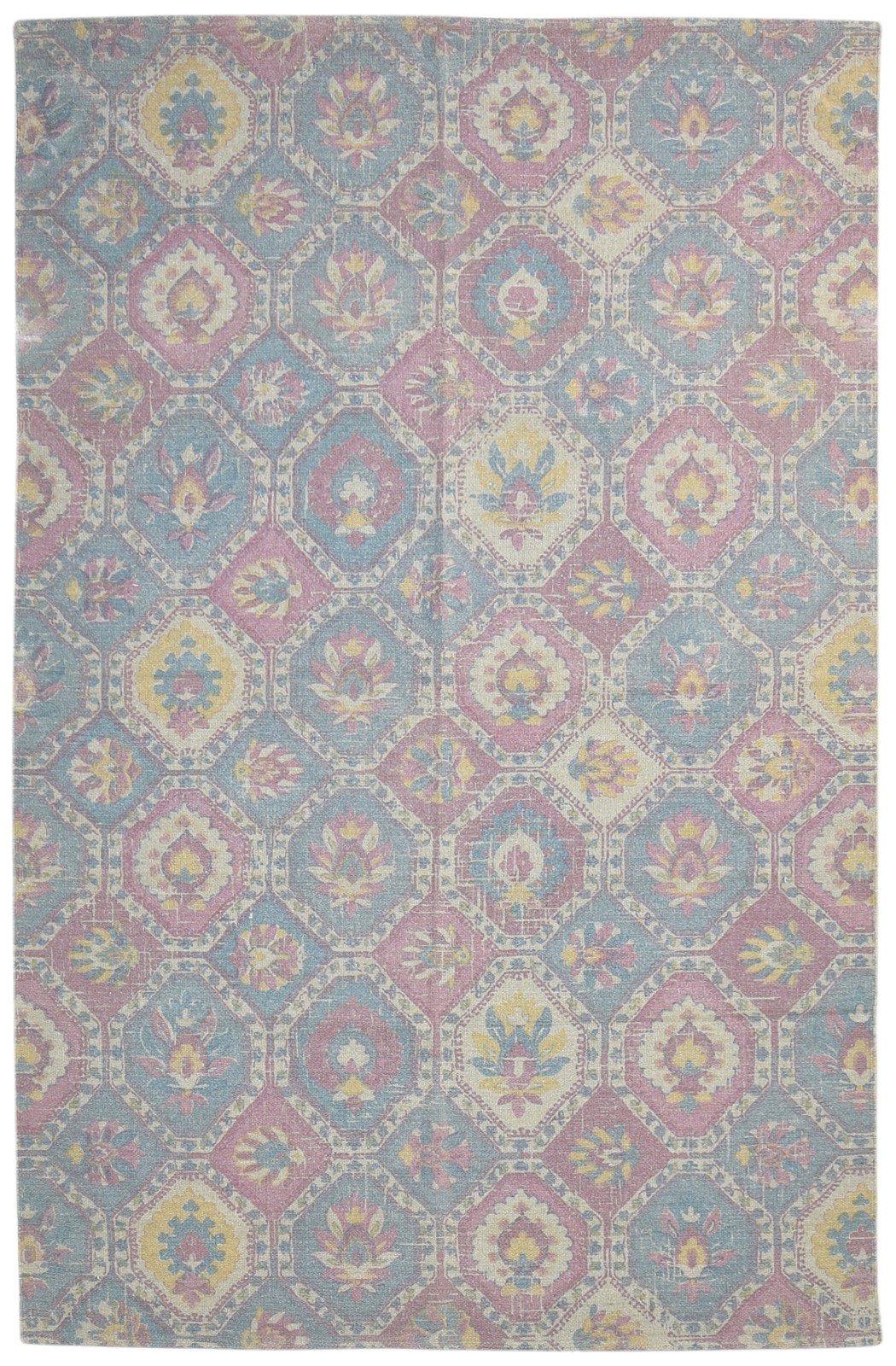 Charcoal Wool Rug 5' X 8' Modern Dhurrie Moroccan Trellis Room Size Carpet   7865143197845