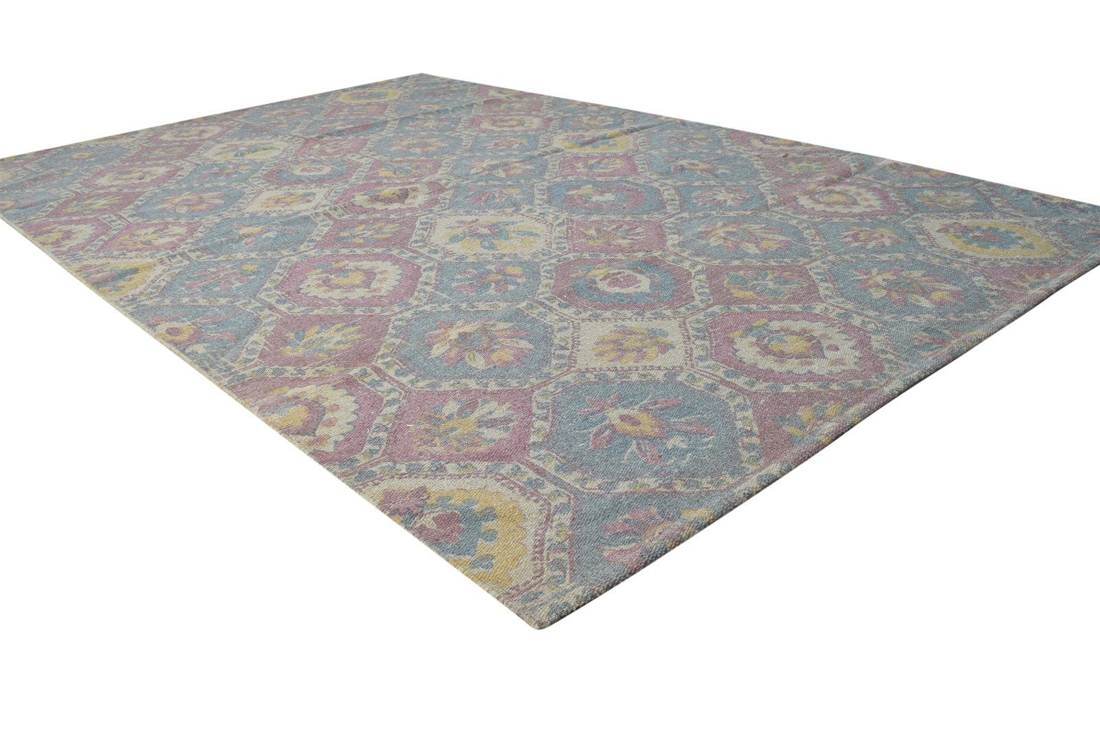 Charcoal Wool Rug 5' X 8' Modern Dhurrie Moroccan Trellis Room Size Carpet   7865143197845