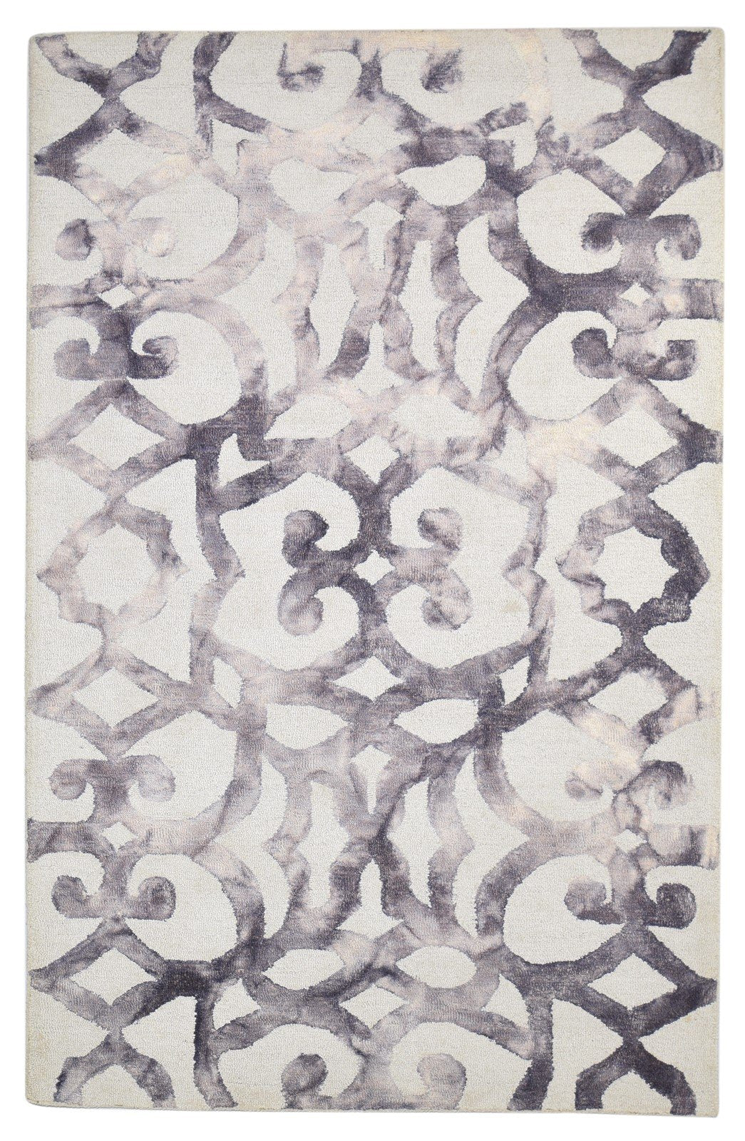 Aile Charcoal Wool Rug 5' X 8' Modern Hand Tufted Indian Abstract   7864269865109