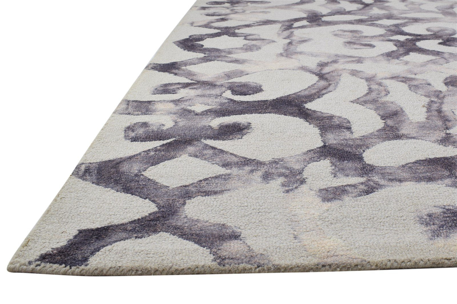 Aile Charcoal Wool Rug 5' X 8' Modern Hand Tufted Indian Abstract   7864269865109
