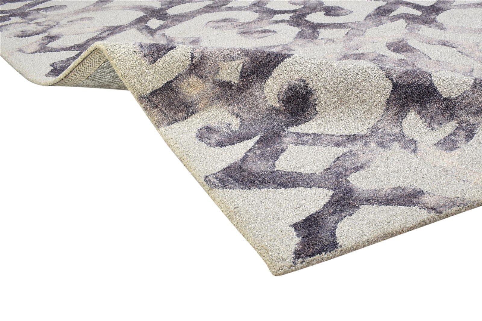 Aile Charcoal Wool Rug 5' X 8' Modern Hand Tufted Indian Abstract   7864269865109