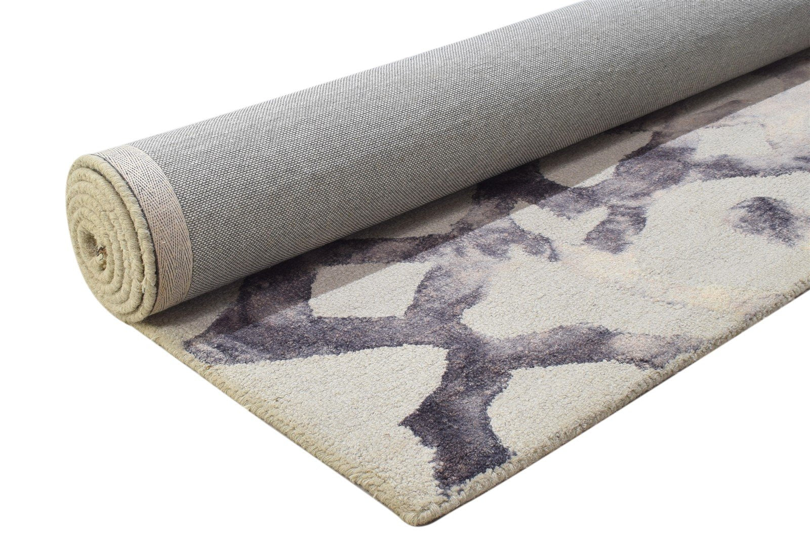 Aile Charcoal Wool Rug 5' X 8' Modern Hand Tufted Indian Abstract   7864269865109