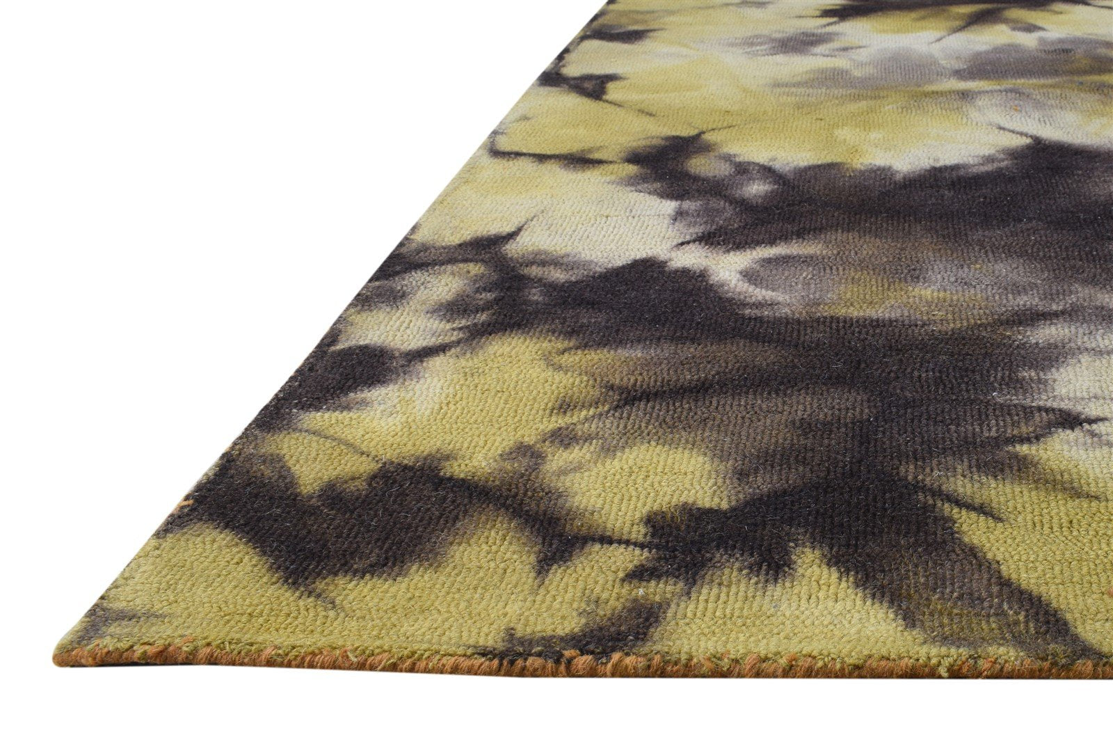 Morganica Charcoal Wool Rug 5' X 8' Modern Hand Tufted Shibori Tie Dye   7865199165589