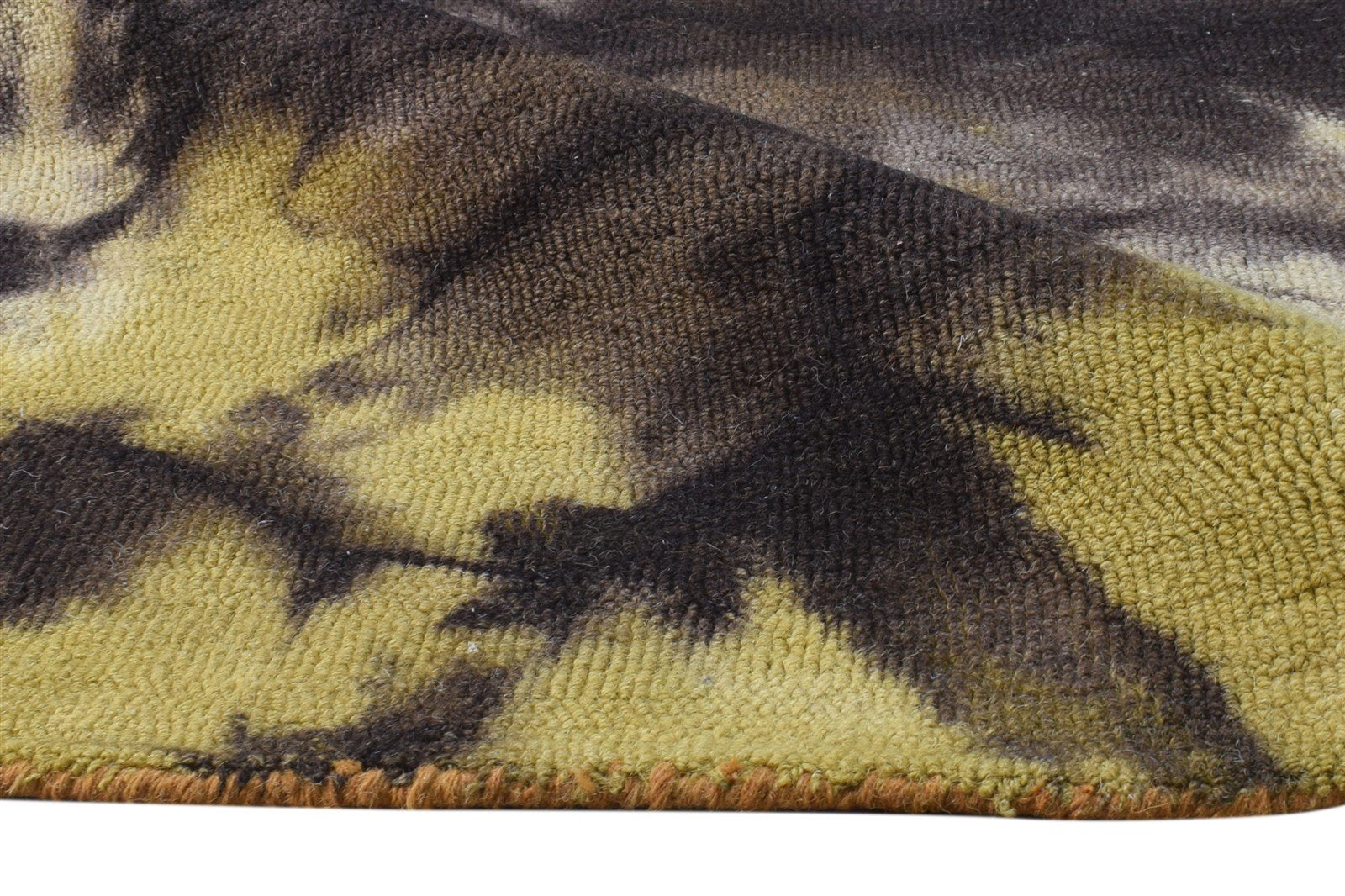 Morganica Charcoal Wool Rug 5' X 8' Modern Hand Tufted Shibori Tie Dye   7865199165589