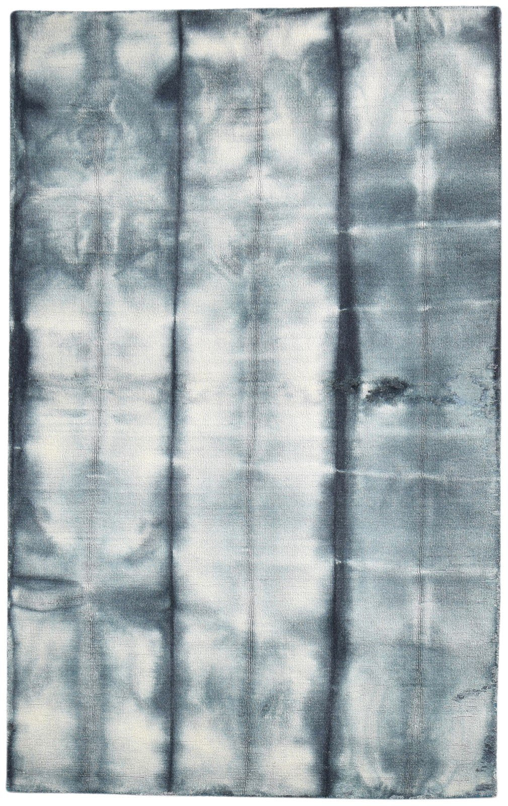Charcoal Wool Rug 5' X 8' Modern Hand Tufted Shibori Tie Dye Room Size Carpet   7865256214677