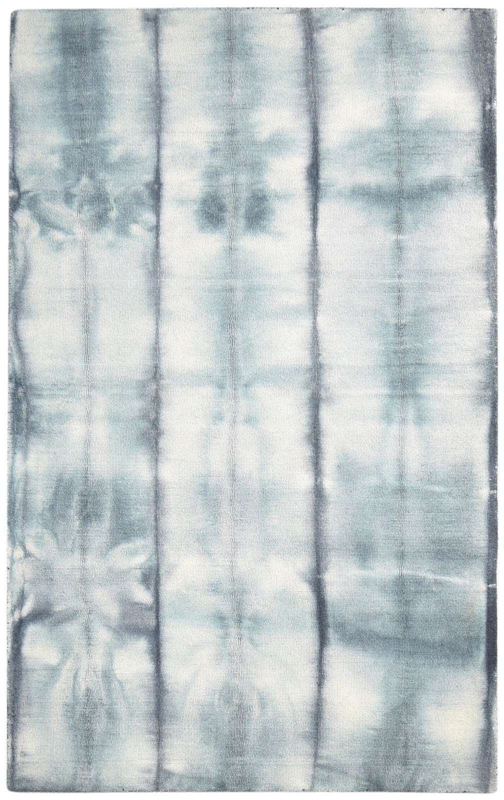 Charcoal Wool Rug 5' X 8' Modern Hand Tufted Shibori Tie Dye Room Size Carpet   7865172263061