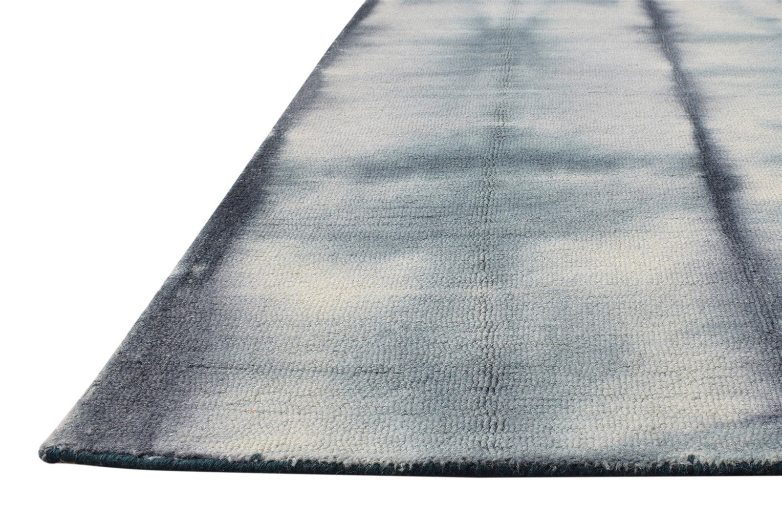 Charcoal Wool Rug 5' X 8' Modern Hand Tufted Shibori Tie Dye Room Size Carpet   7865172263061