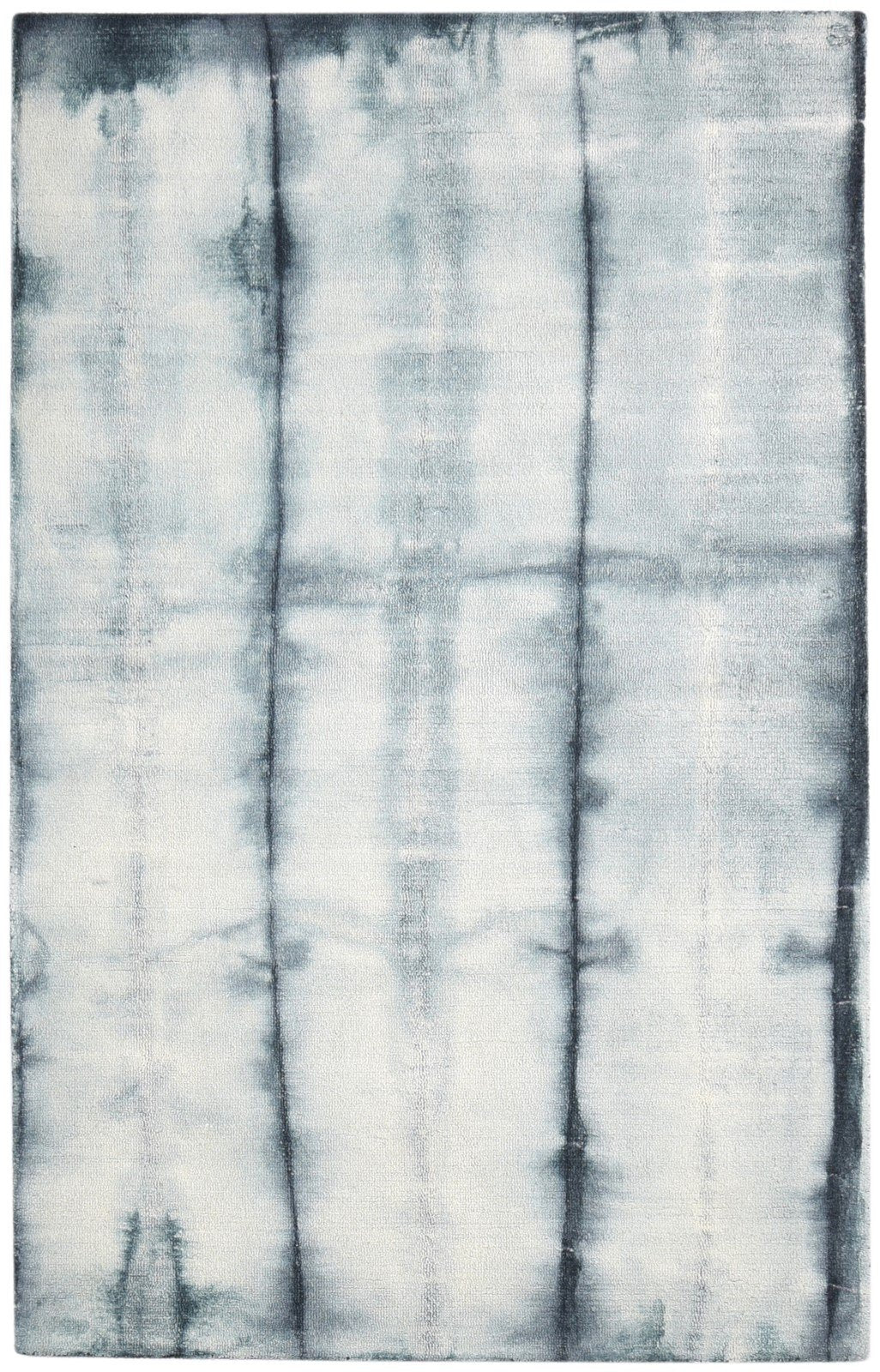 Charcoal Wool Rug 5' X 8' Modern Hand Tufted Shibori Tie Dye Room Size Carpet   7865175605397