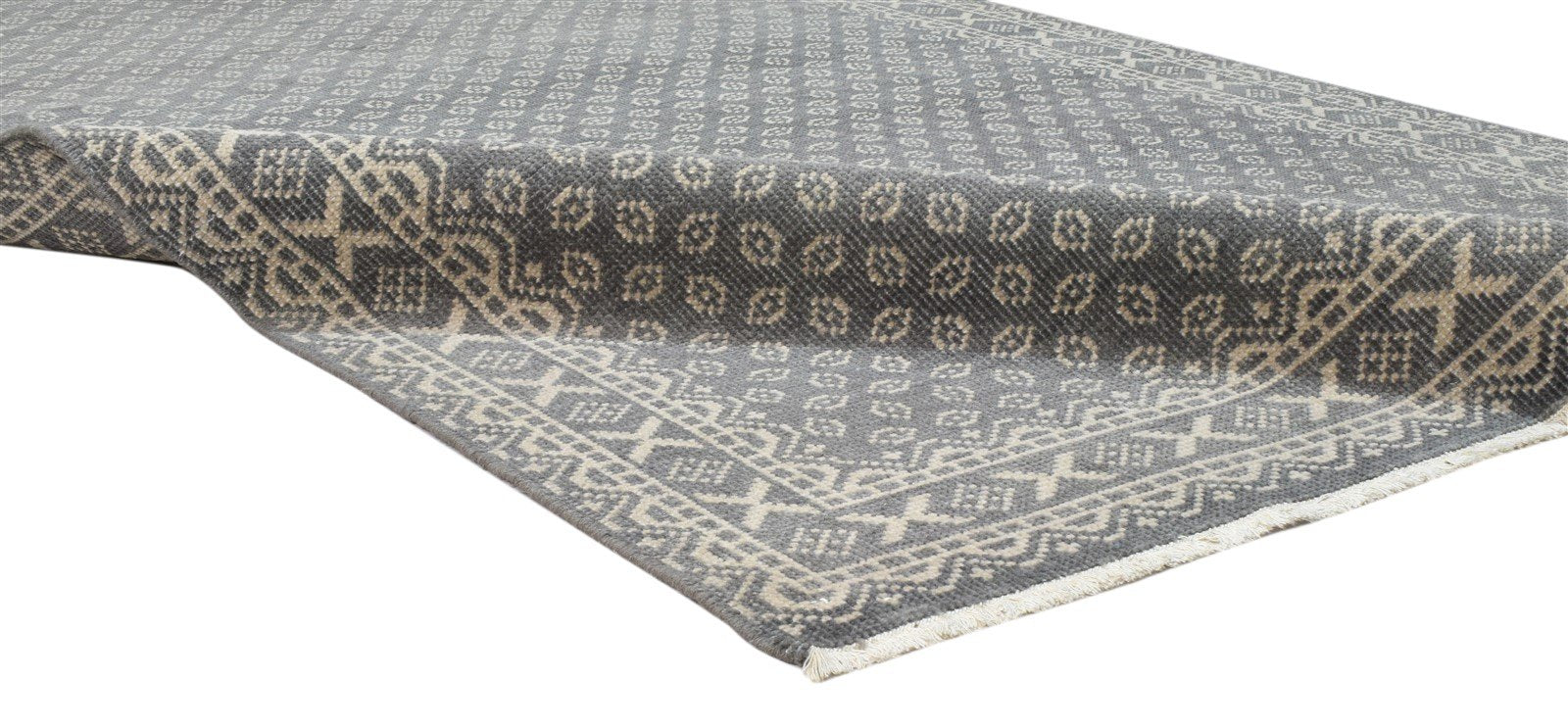 Charcoal Wool Rug 5X8 Modern Hand Knotted Scandinavian Floral Room Size Carpet   7860677378197