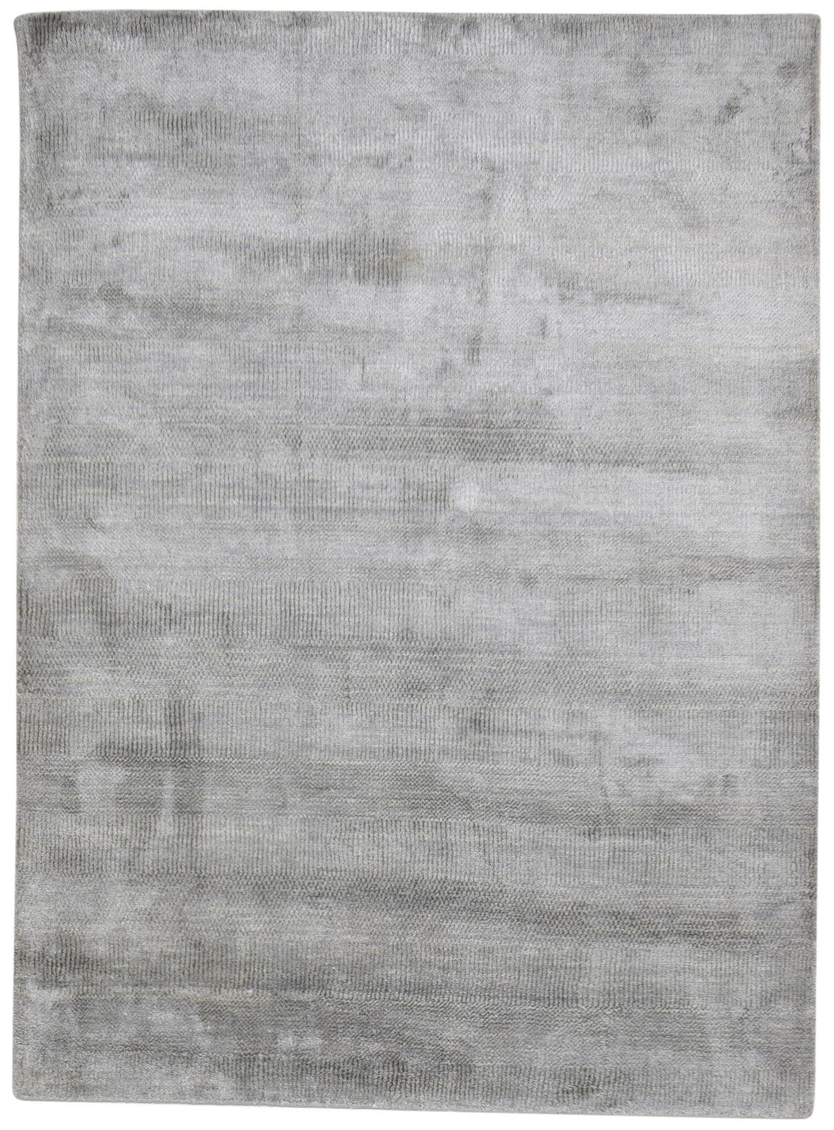 Charyl Grey Wool / Silk Rug 5X7 Modern Handloom Moroccan Grass Trellis   7864153702549