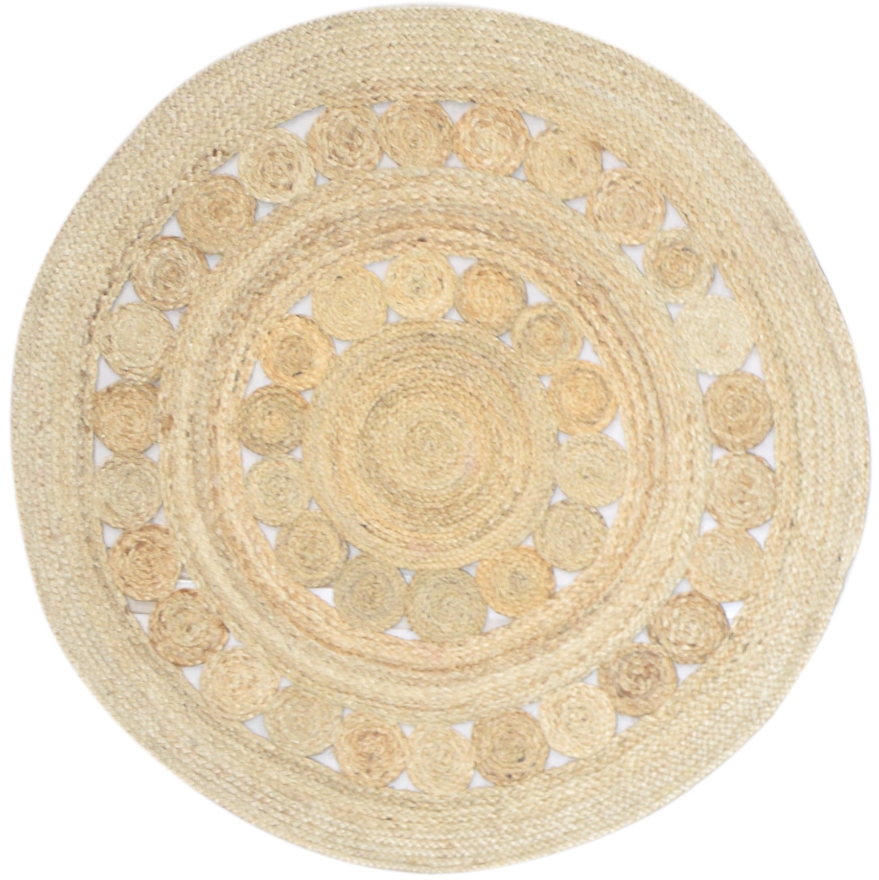 Cielo Round Jute Rug – Braided Natural Handmde Rug   8804142678165