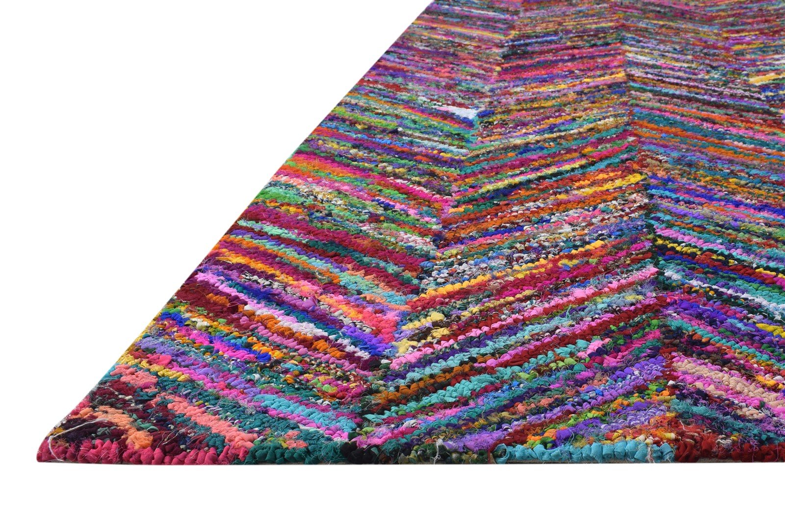 Colorful Cotton Polyester Rug 5X8 Modern Hand Tufted Bohemian Chevron Room Size   7865131532437